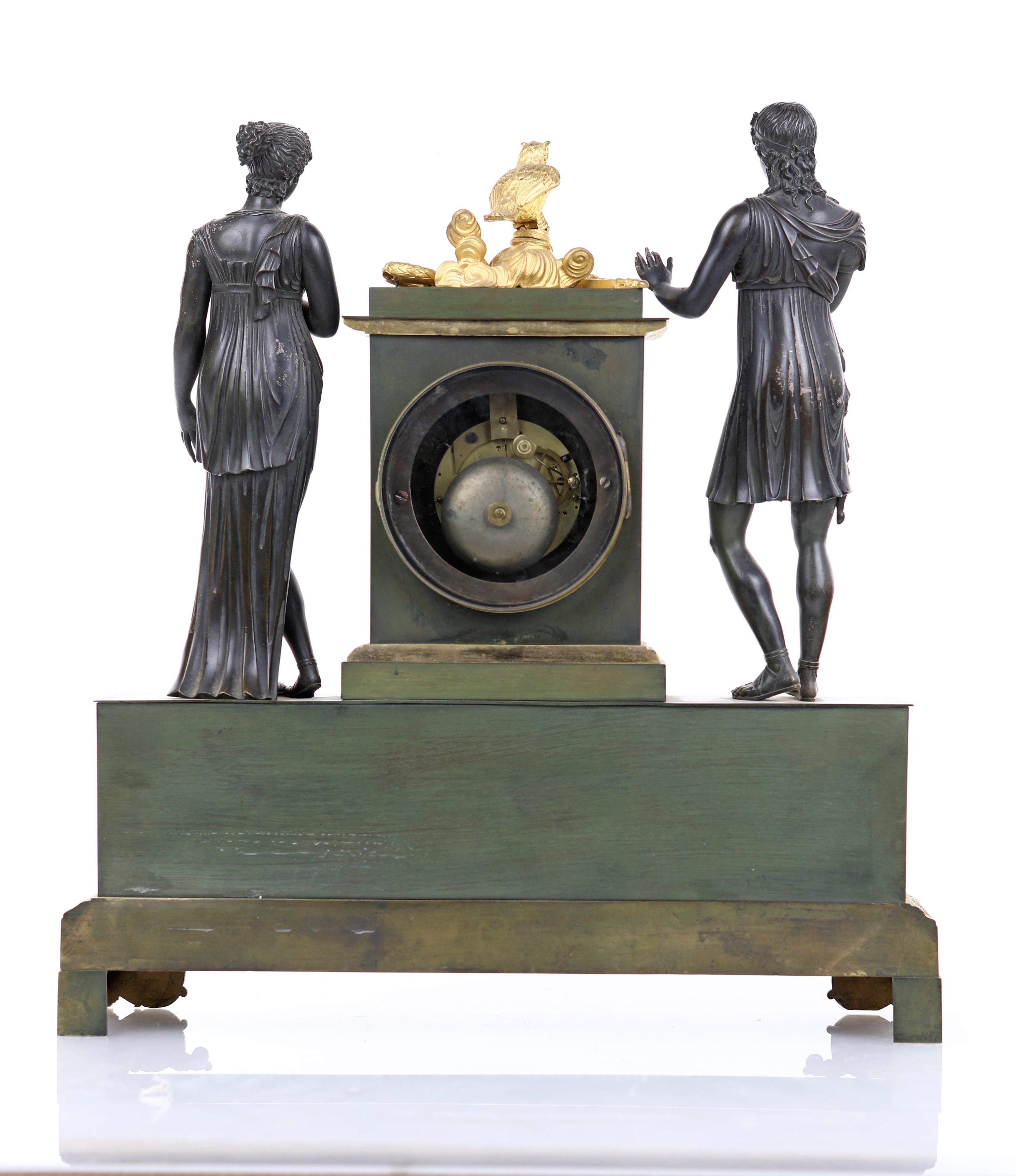 Orologio da Camino in Bronzo Brunito e Dorato, Francia, Carlo X