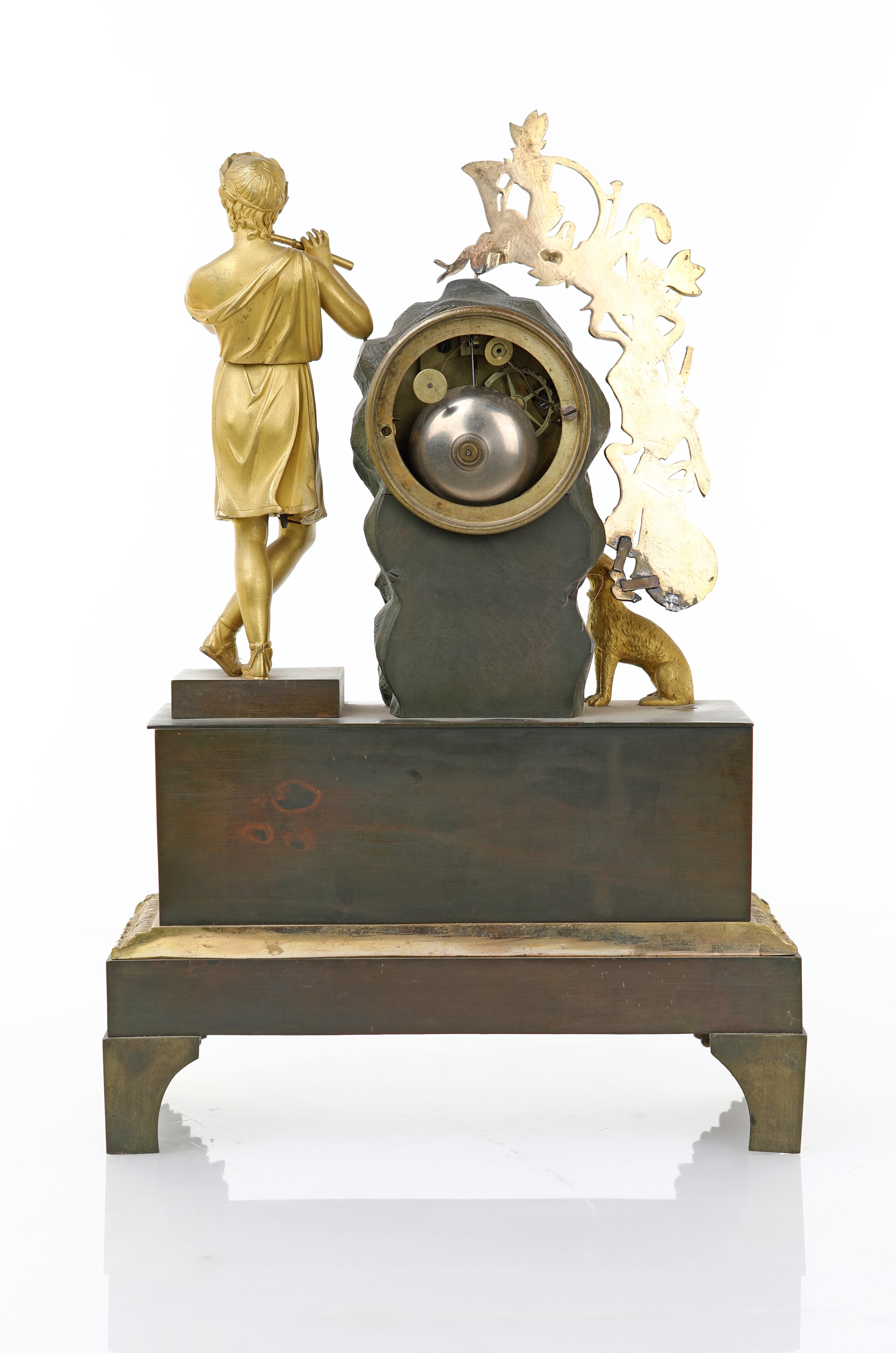 Orologio da Tavolo in Bronzo Dorato e Brunito, Francia, Carlo X