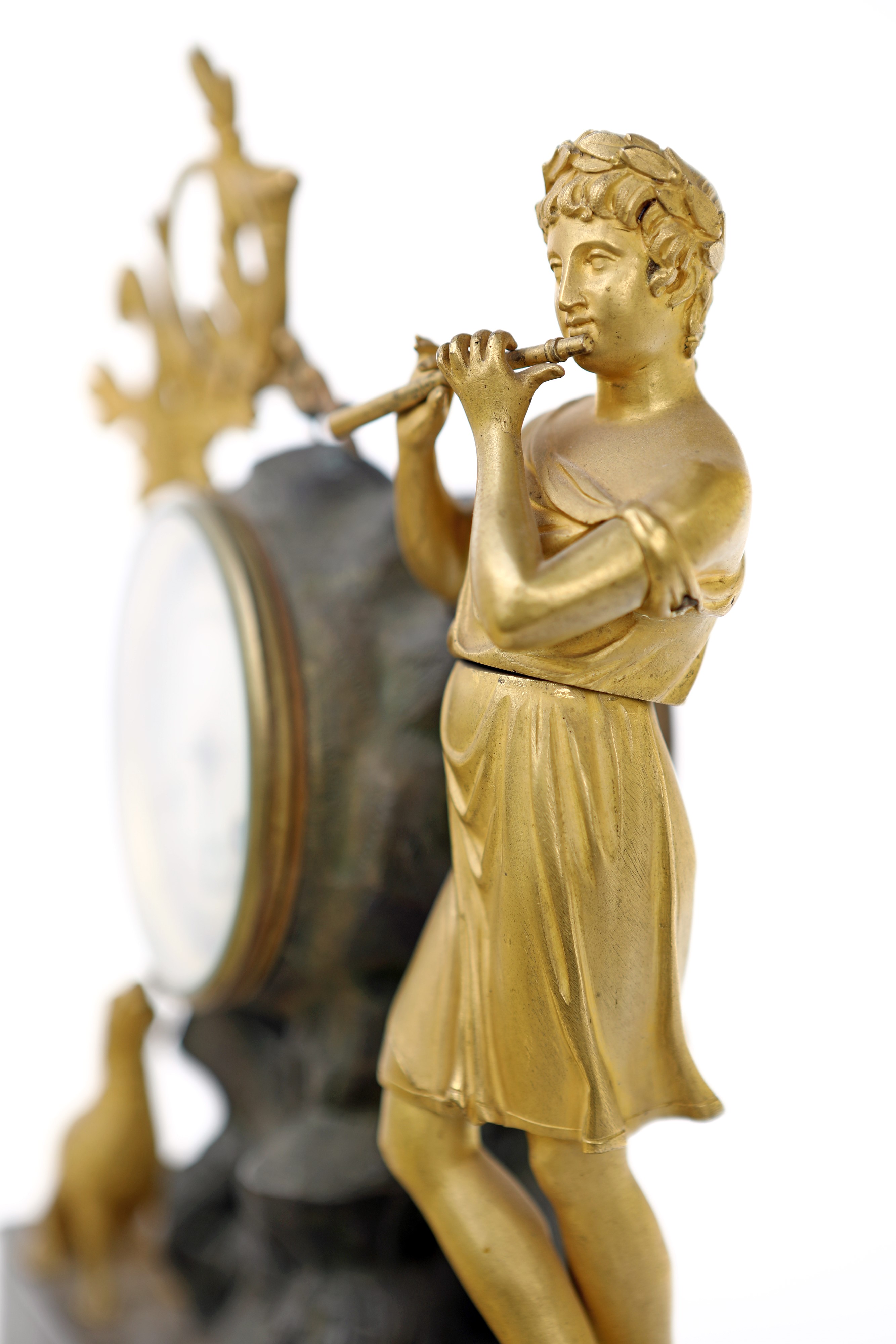 Orologio da Tavolo in Bronzo Dorato e Brunito, Francia, Carlo X