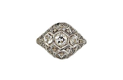 Anello in Oro Bianco con 3 Diamanti