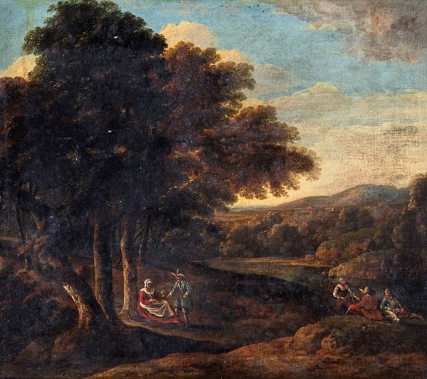 Gaspard Dughet - Paesaggio con pastori