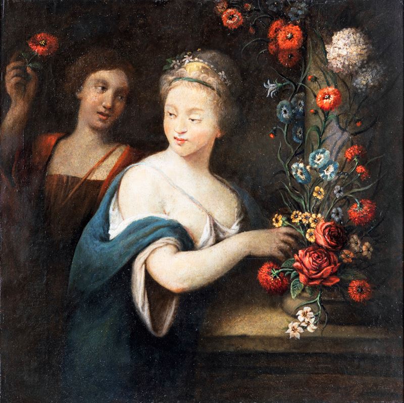 Scuola Francese del XVIII Secolo - Allegoria Dell'olfatto
