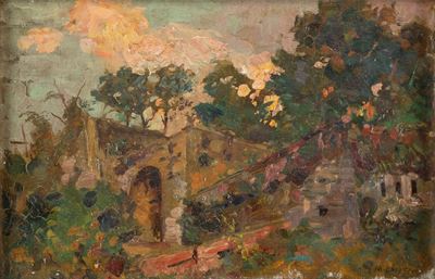 Scorcio di Paese con Figure