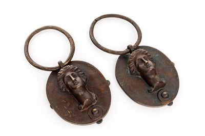 Coppia di Battiporta in Bronzo Brunito, XIX Secolo