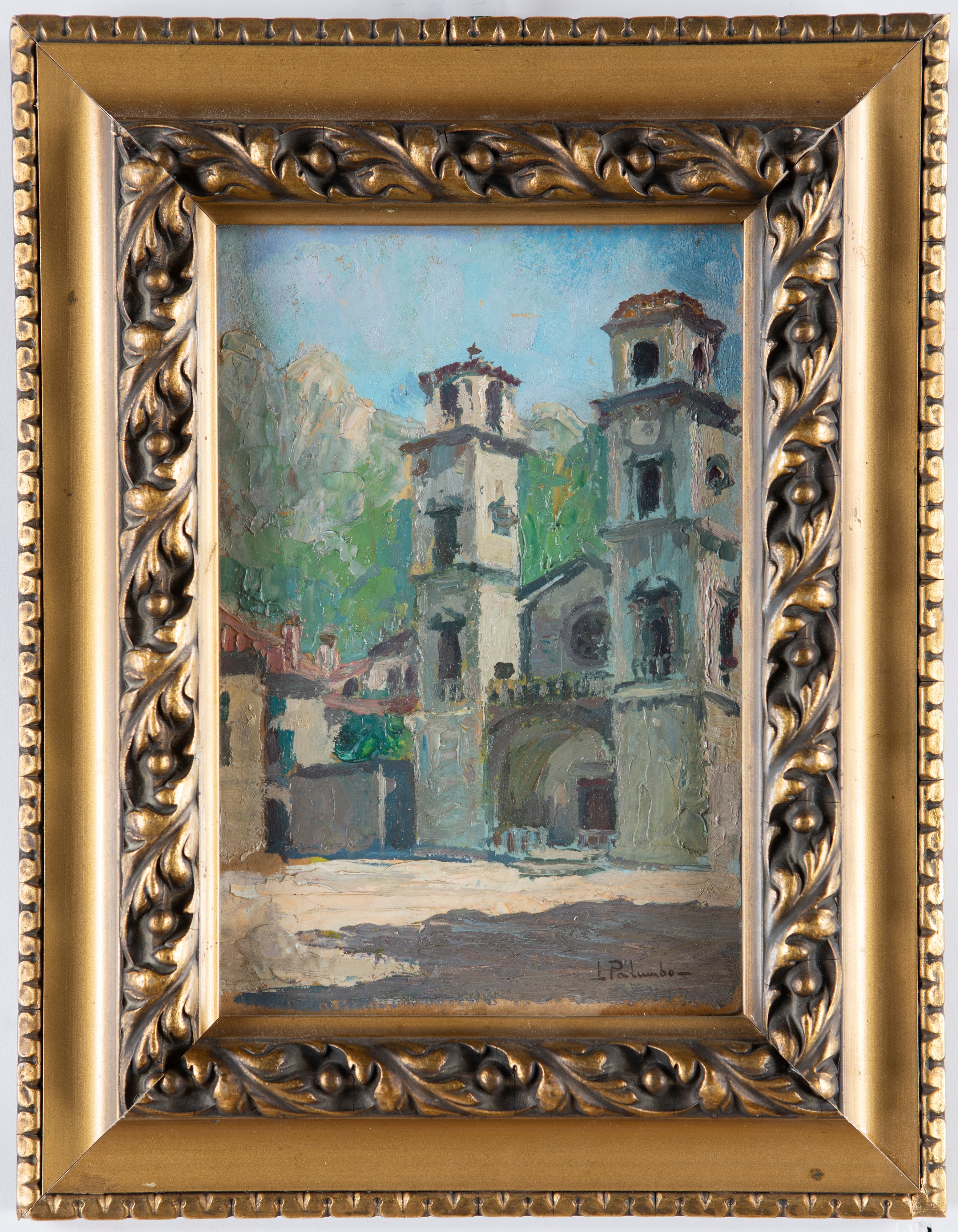 Luigi Palumbo - Scorcio di Borgo con Chiesa