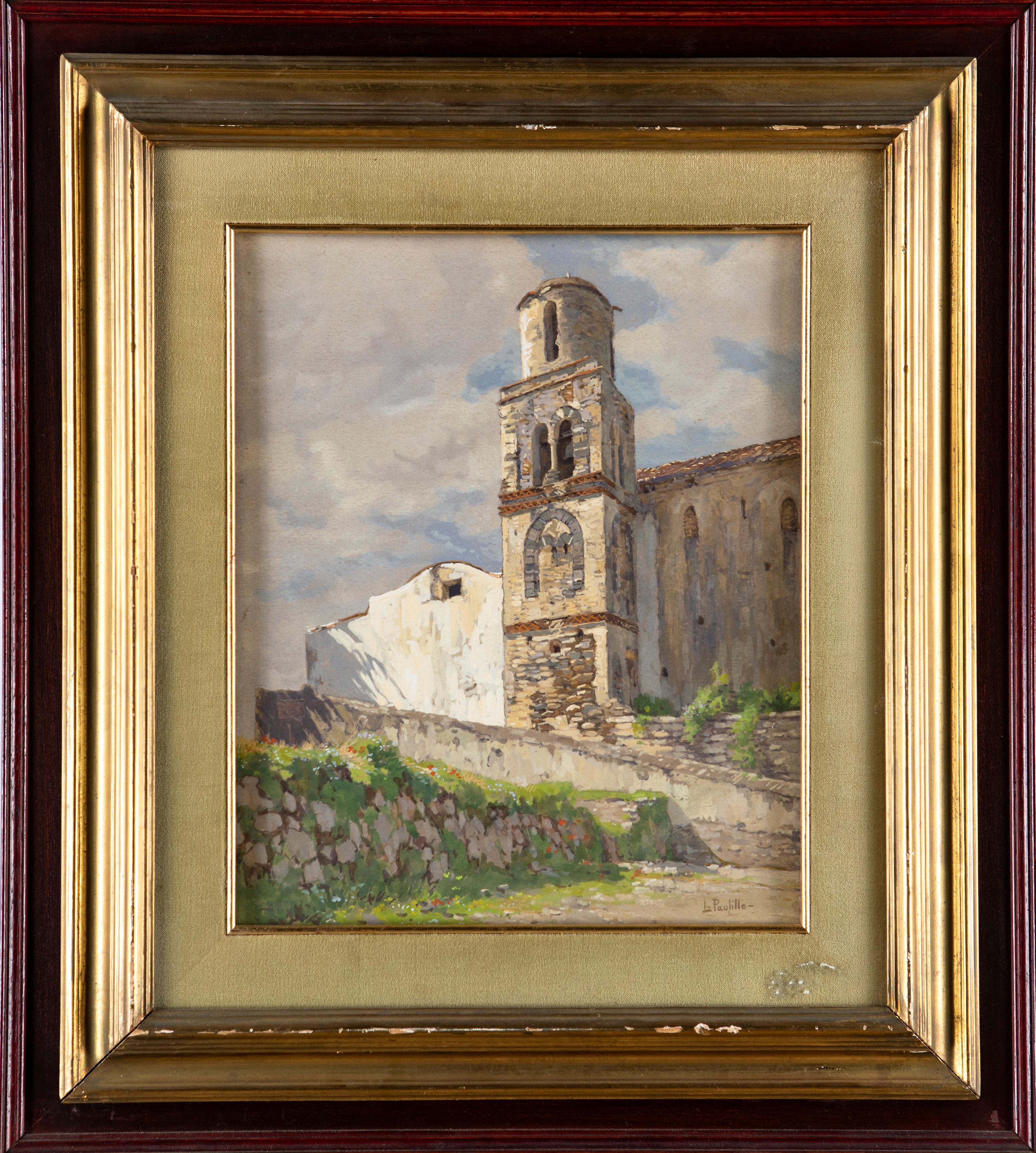 Luigi Paolillo - Scorcio di Paese con Campanile