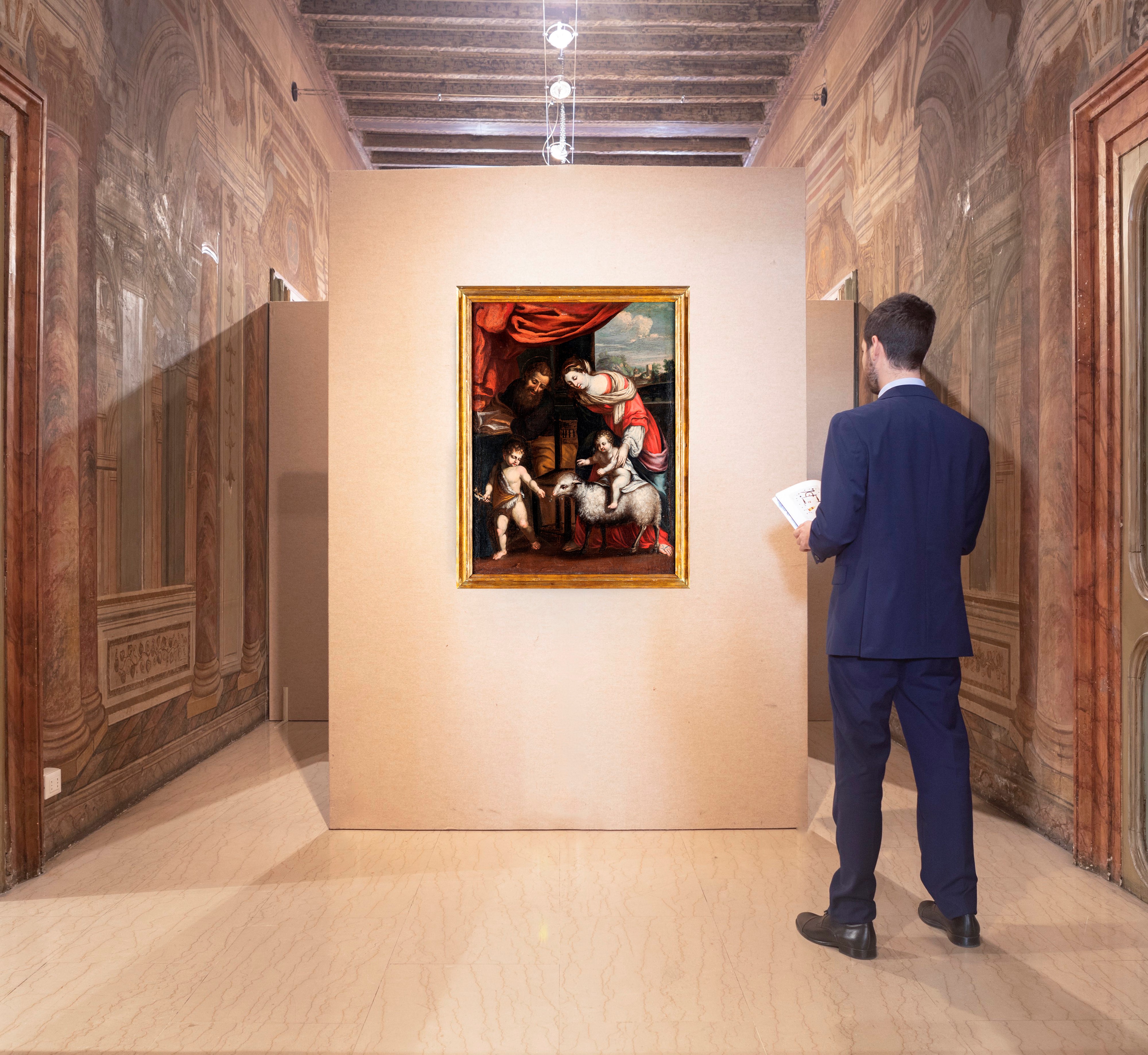 Scuola Fiamminga del XVIII Secolo - Sacra Famiglia con San Giovannino