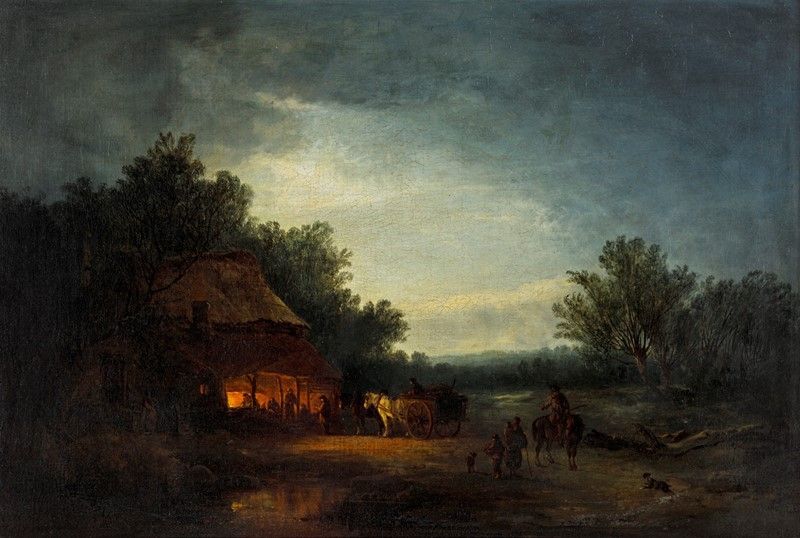 Scuola Nordeuropea del XVIII Secolo - Paesaggio Notturno