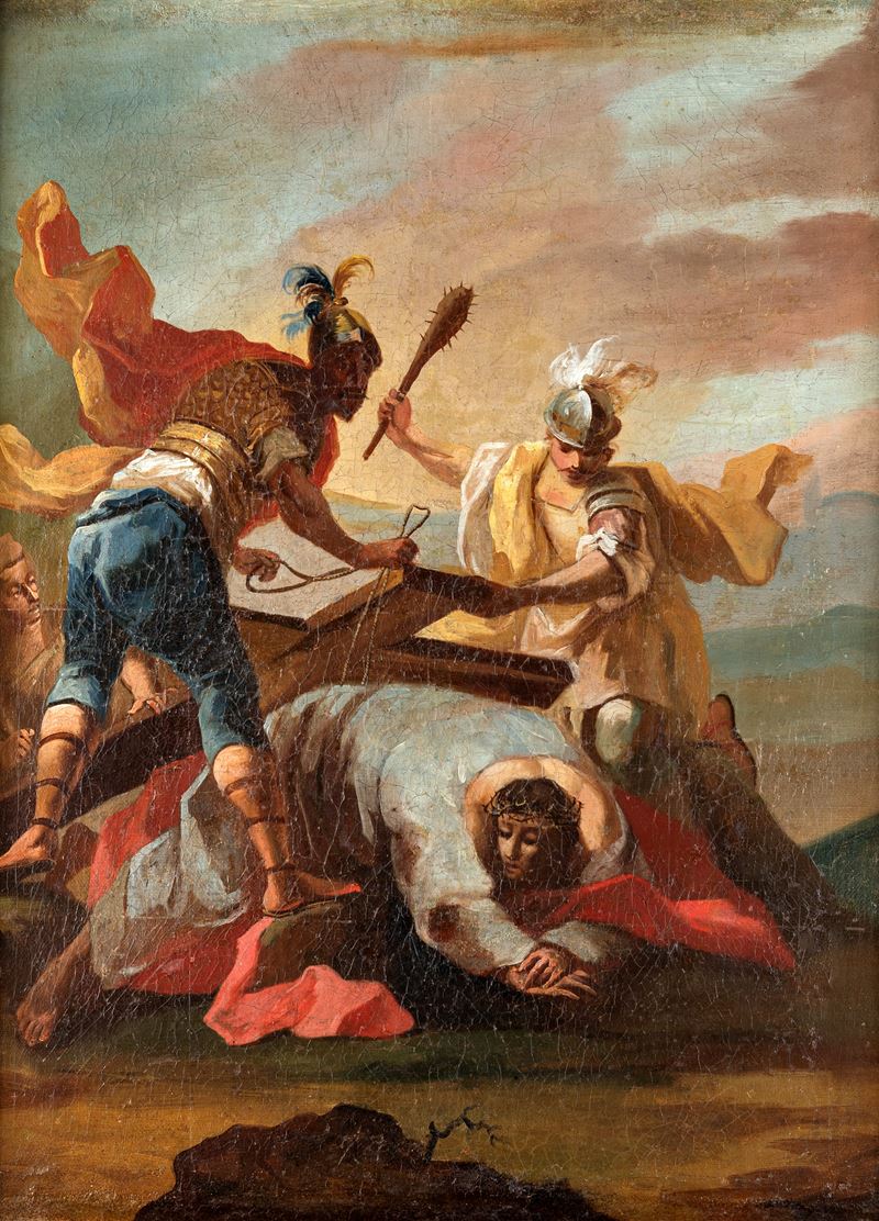 Scuola Veneta del XVIII Secolo - Gesù Cade per la Prima Volta (III Stazione della Via Crucis)