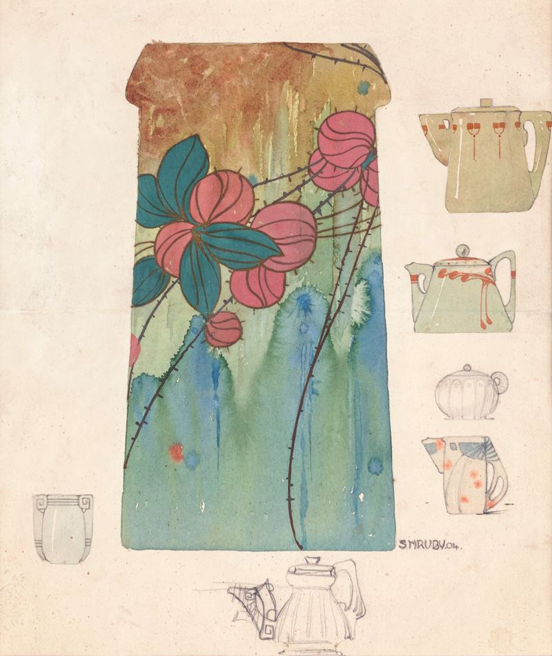 Sergius Hruby - Progetto di Vetrata e Caffettiere