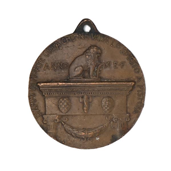 Medaglia in bronzo 1933 Settembre Pistoiese
