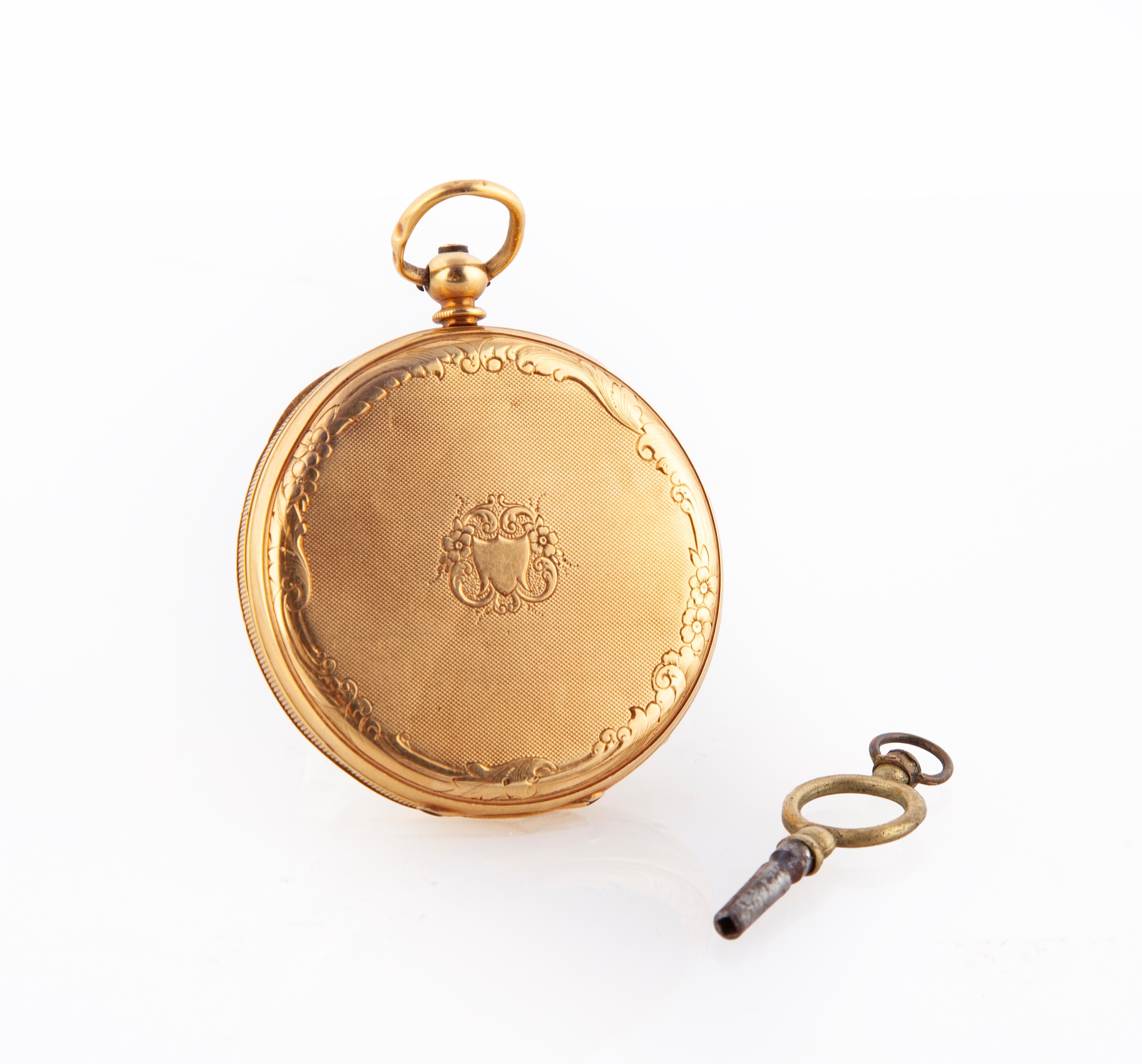 Anonimo Svizzero - Orologio da Tasca in Oro 750/000 con Scappamento a Cilindro, con 4 Rubini, Bil...