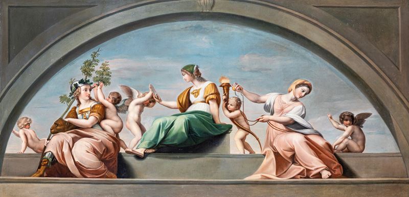 Scuola Romana Inizi del XIX Secolo - La Virtù e la Legge
