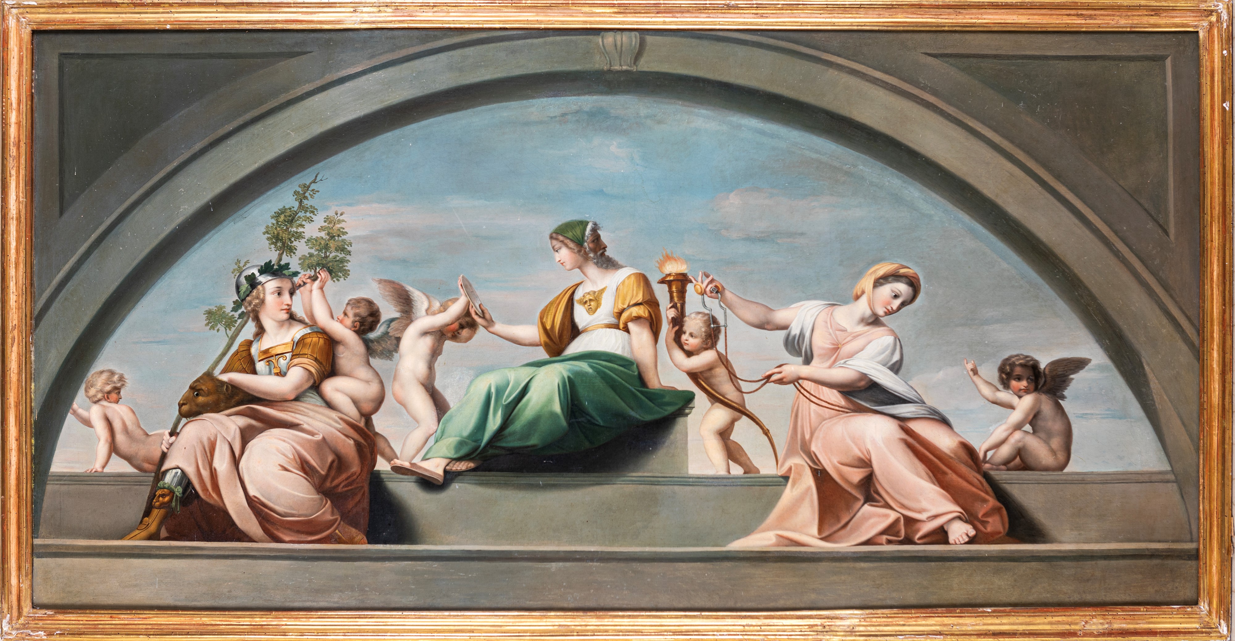 Scuola Romana Inizi del XIX Secolo - La Virtù e la Legge
