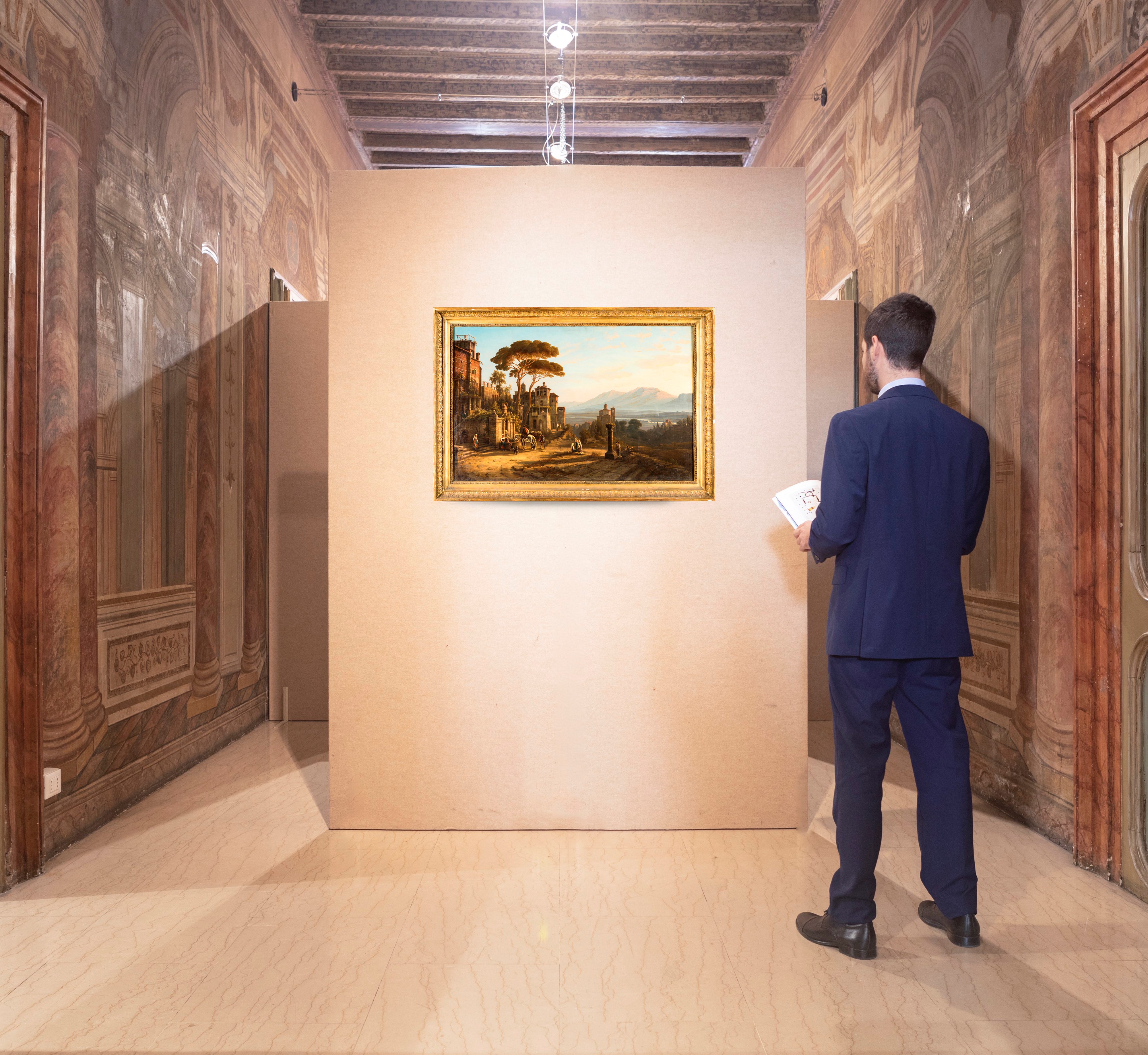 Henry (karl Heinrich) Jaeckel - Veduta con Architetture e Figure