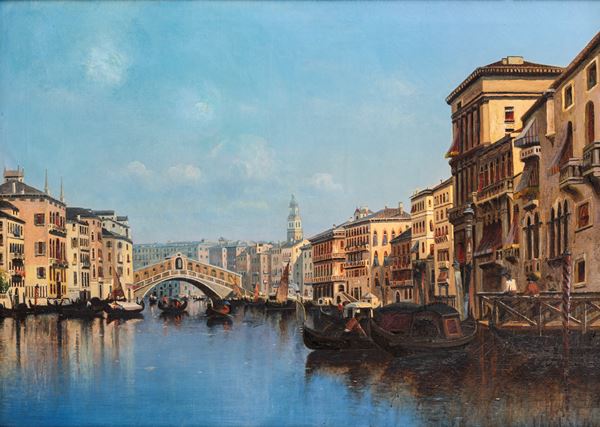 Scuola Veneta del XIX secolo - Veduta di Canal Grande