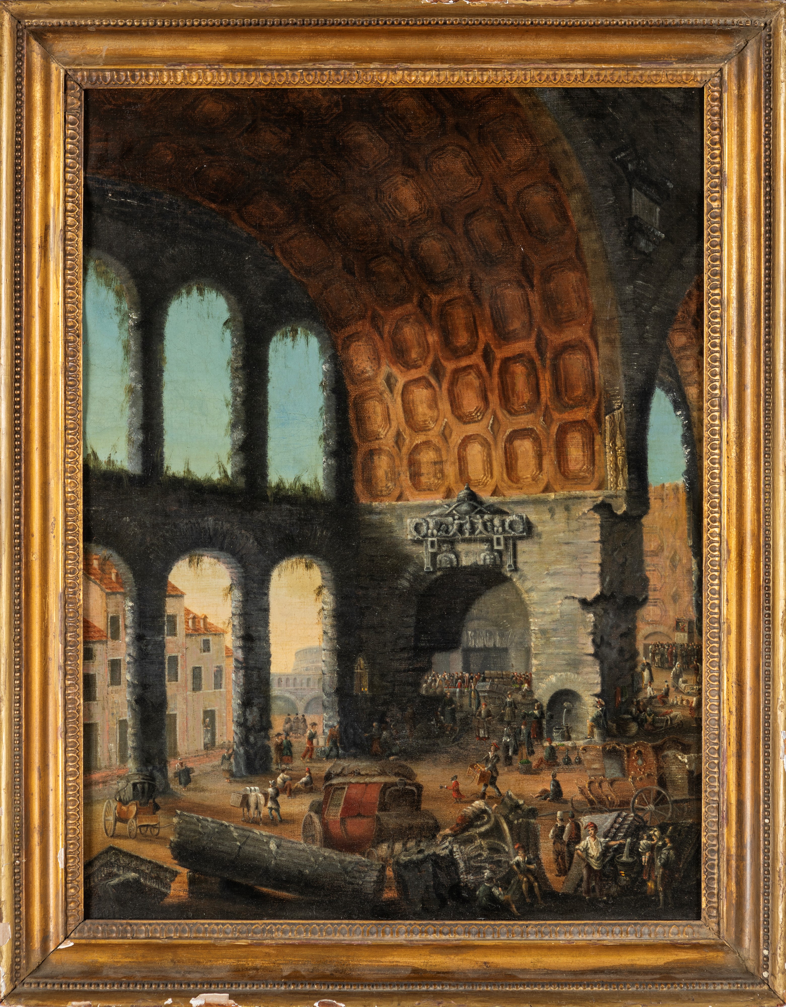 Scuola Romana del XVIII Secolo - Veduta degli Avanzi del Tablino della Casa Aurea di Nerone Detti...
