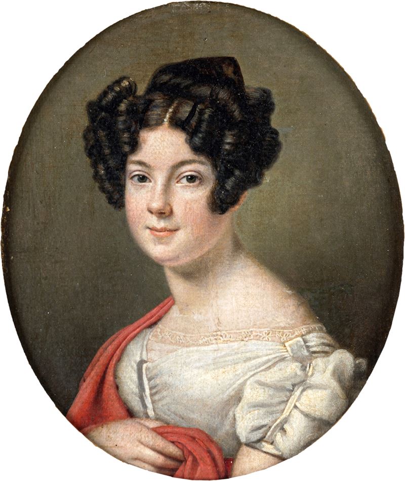 Scuola Francese del XIX Secolo - Ritratto di Giovane Nobildonna