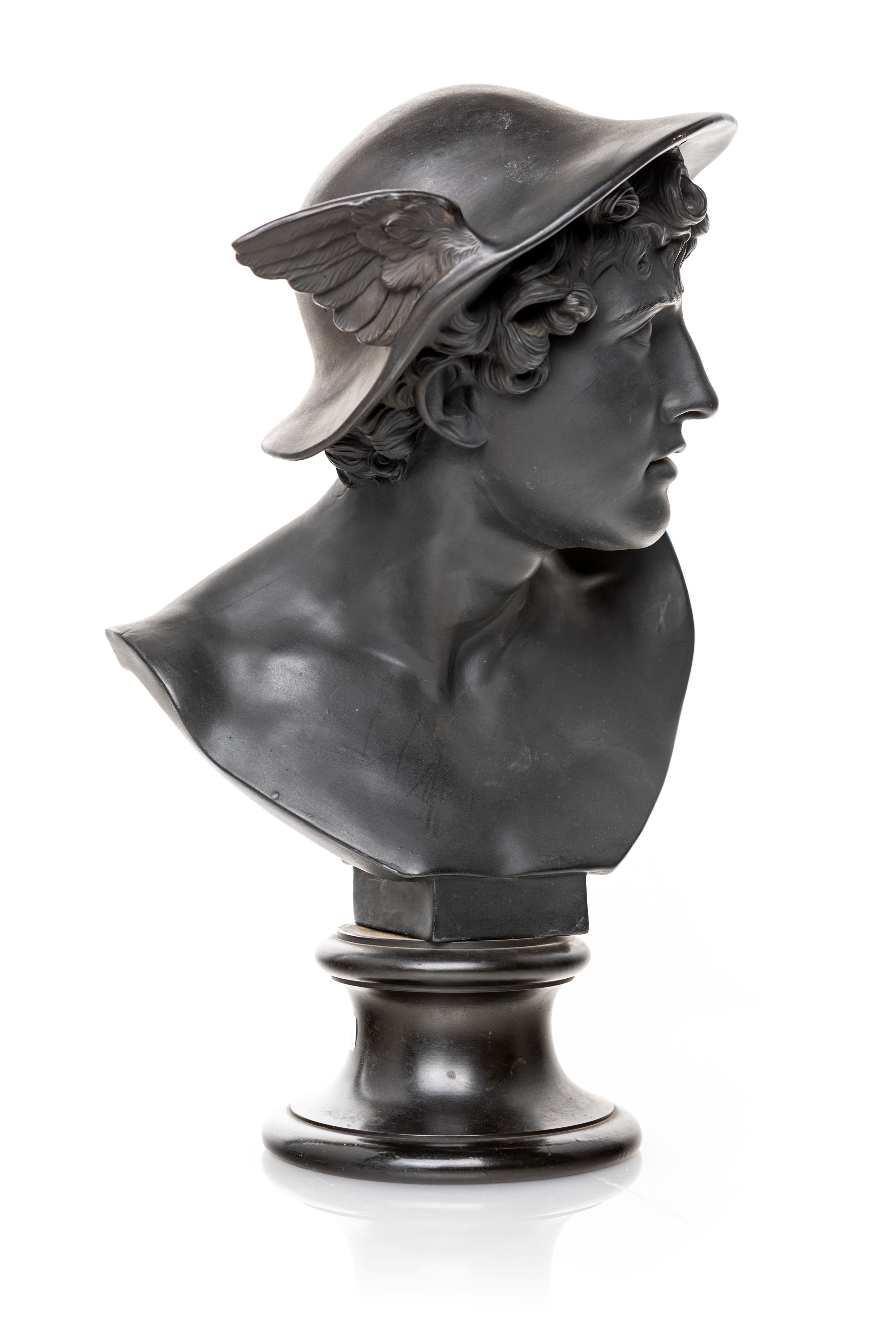 Testa di Mercurio in Basalto Nero di Wedgwood, XIX Secolo