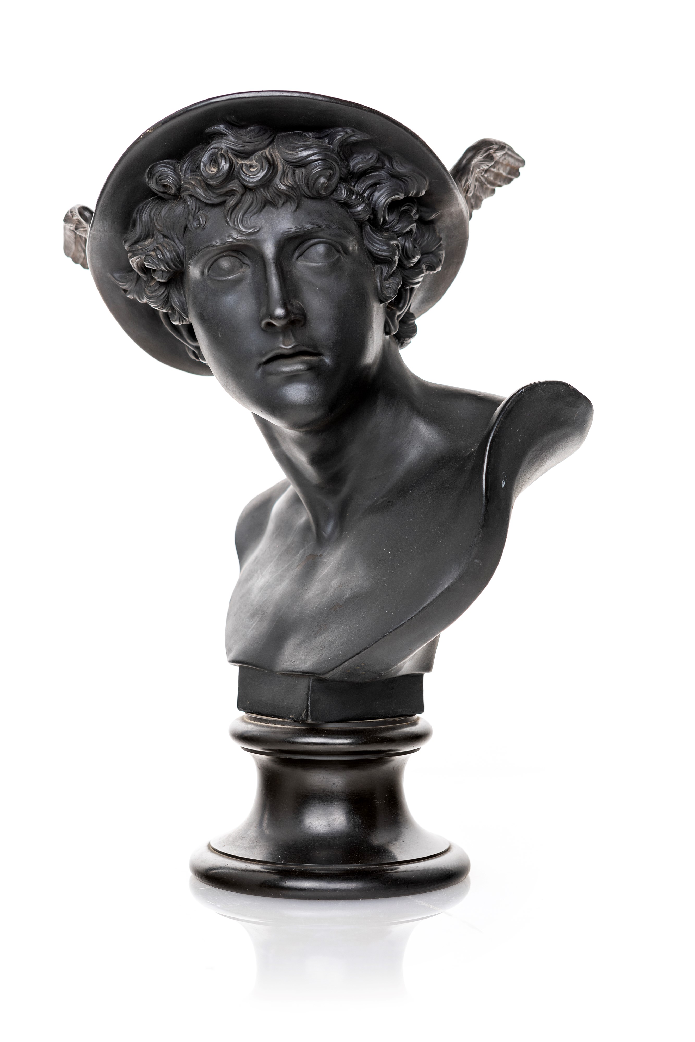 Testa di Mercurio in Basalto Nero di Wedgwood, XIX Secolo