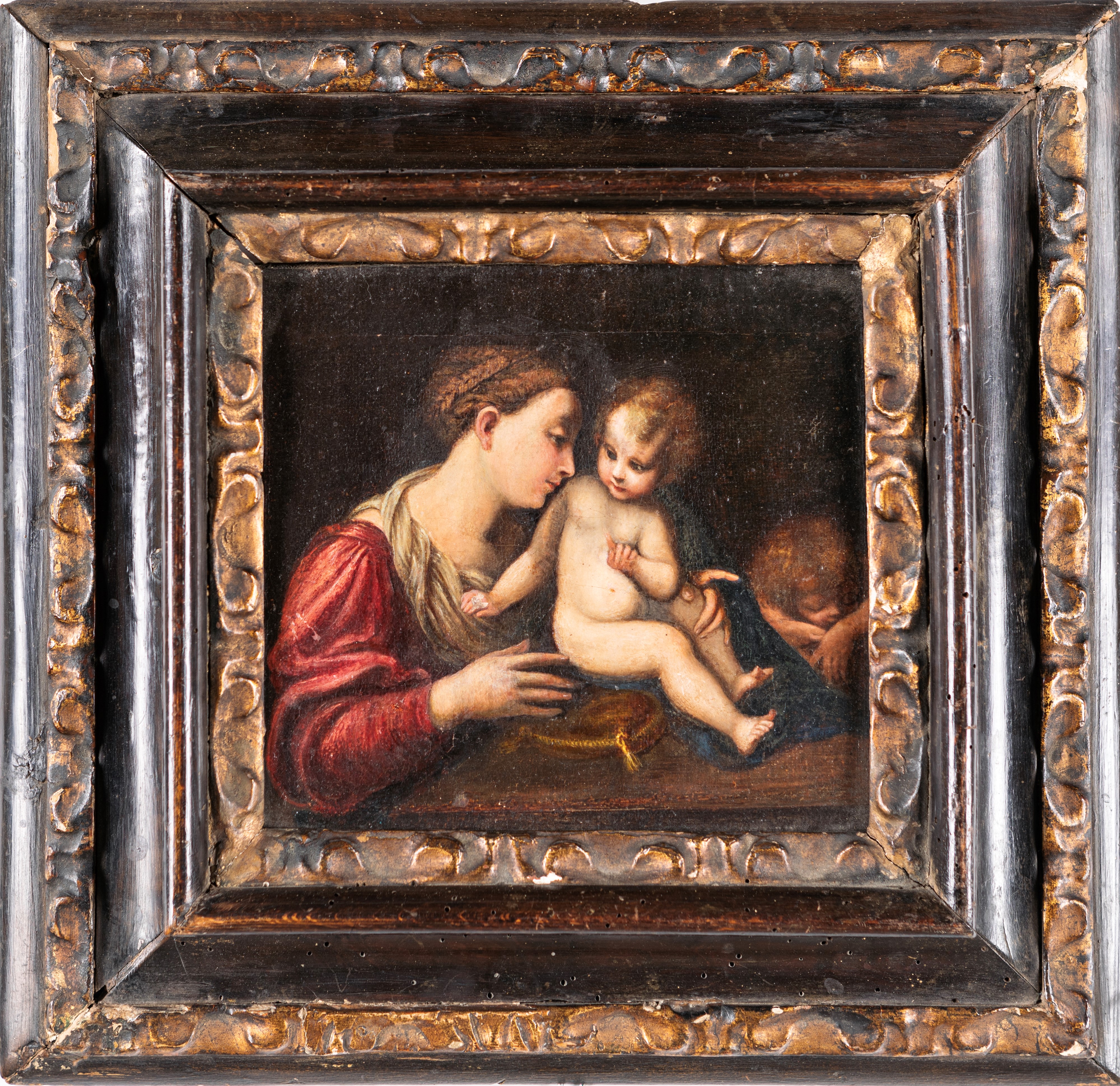 Scuola Genovese del XVII Secolo - Madonna con Bambino e San Giovannino