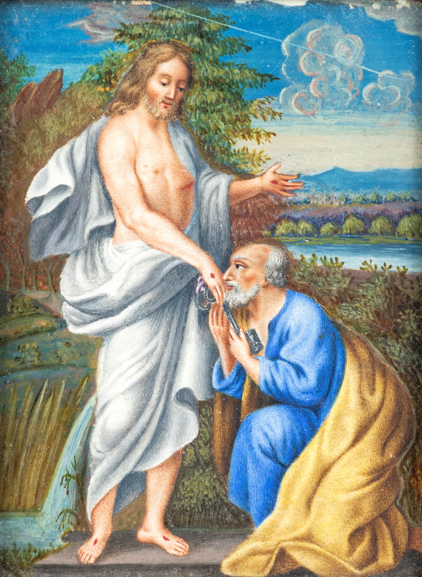 Scuola Romana Inizi del XIX Secolo - Cristo e San Pietro