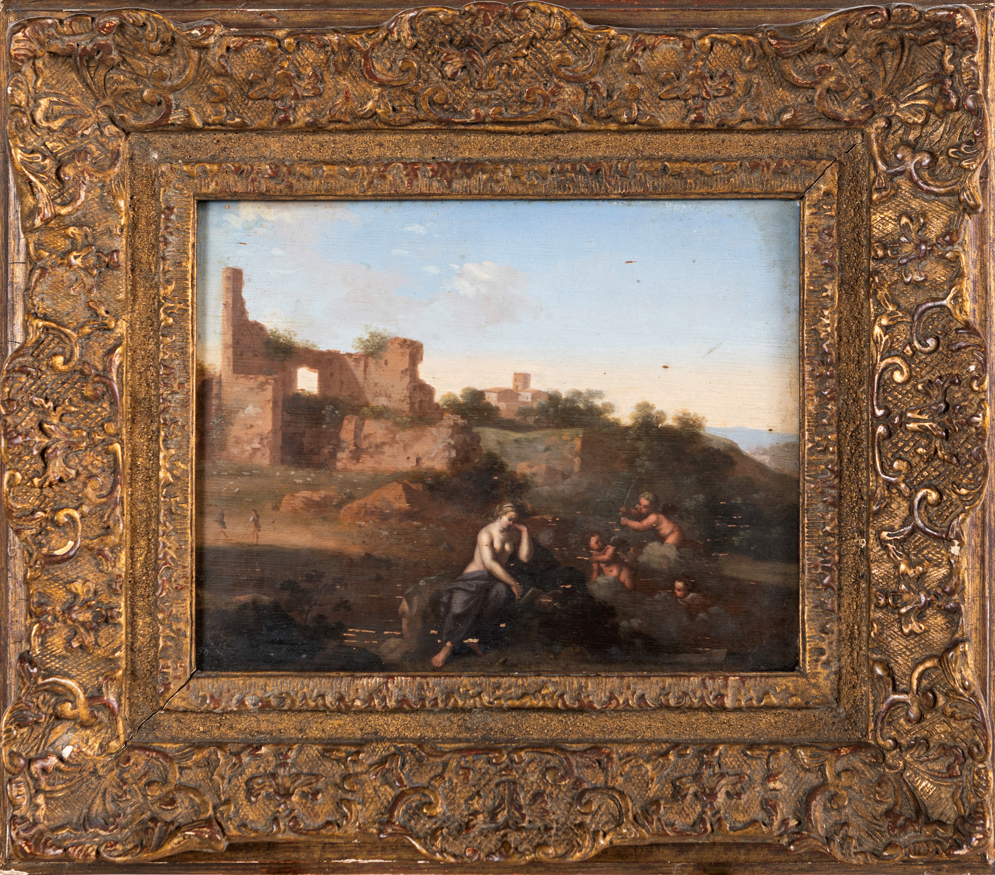 Cornelis Van Poelenburgh - Ninfa alla Fonte con Putti