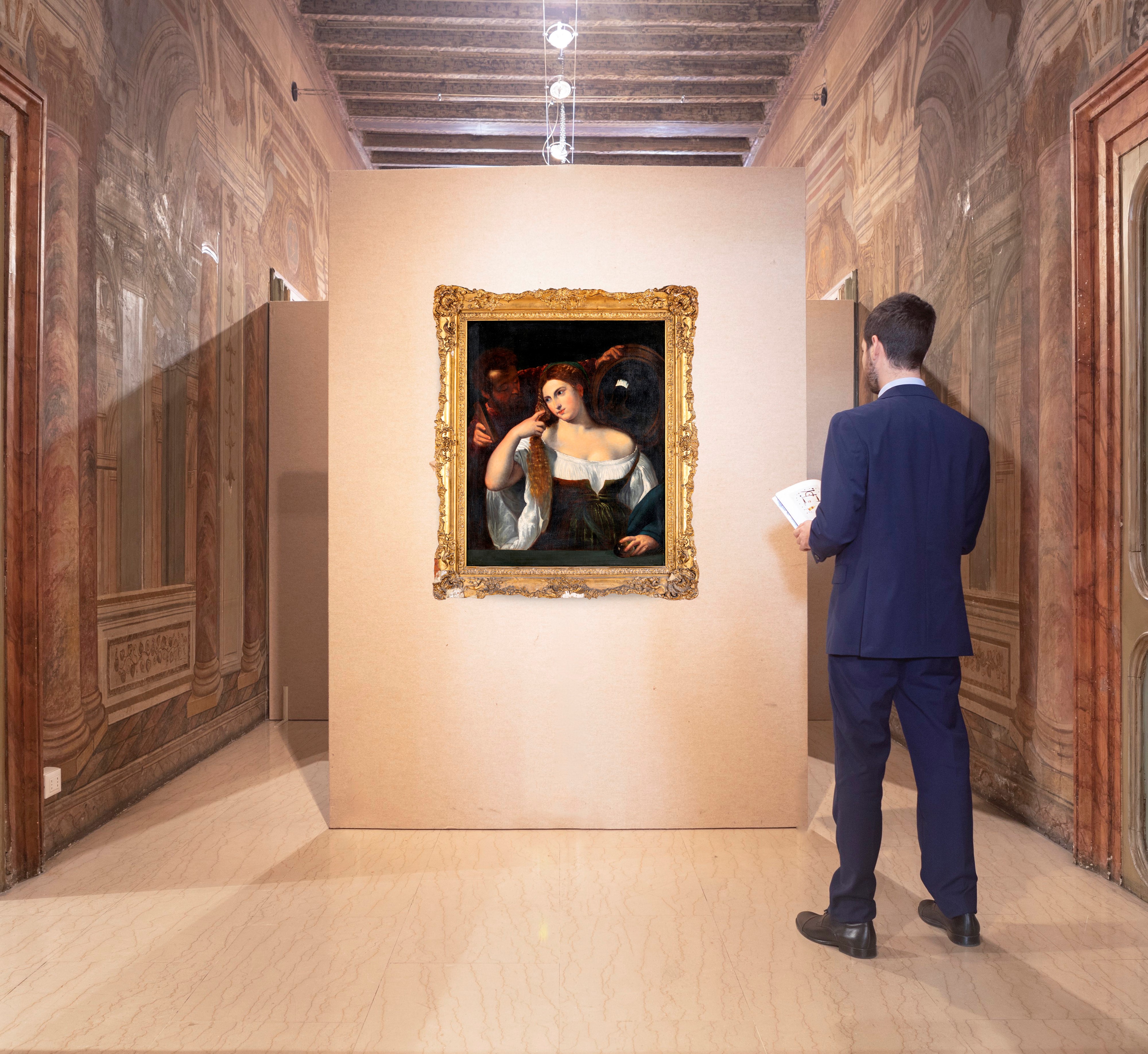 Scuola Italiana del XVIII Secolo - Donna con Specchio, da Tiziano Vecellio