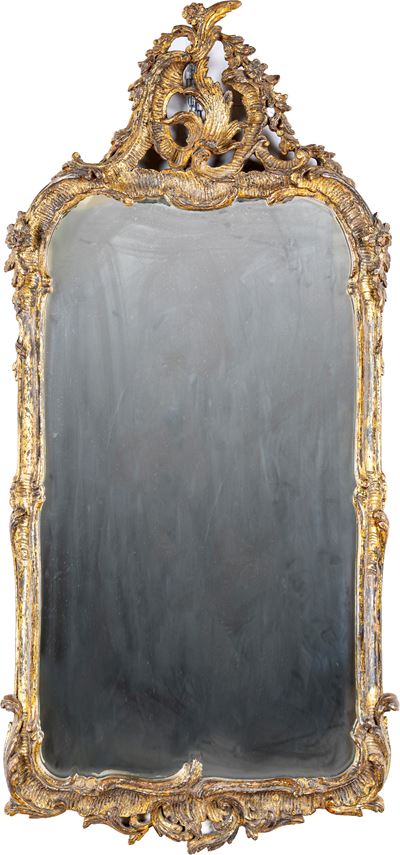 Specchiera in Legno Intagliato e Dorato, XIX Secolo
