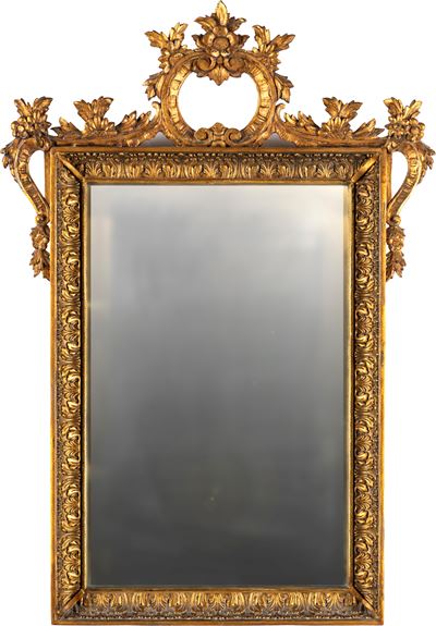 Specchiera Rettangolare in Legno Dorato, XIX Secolo