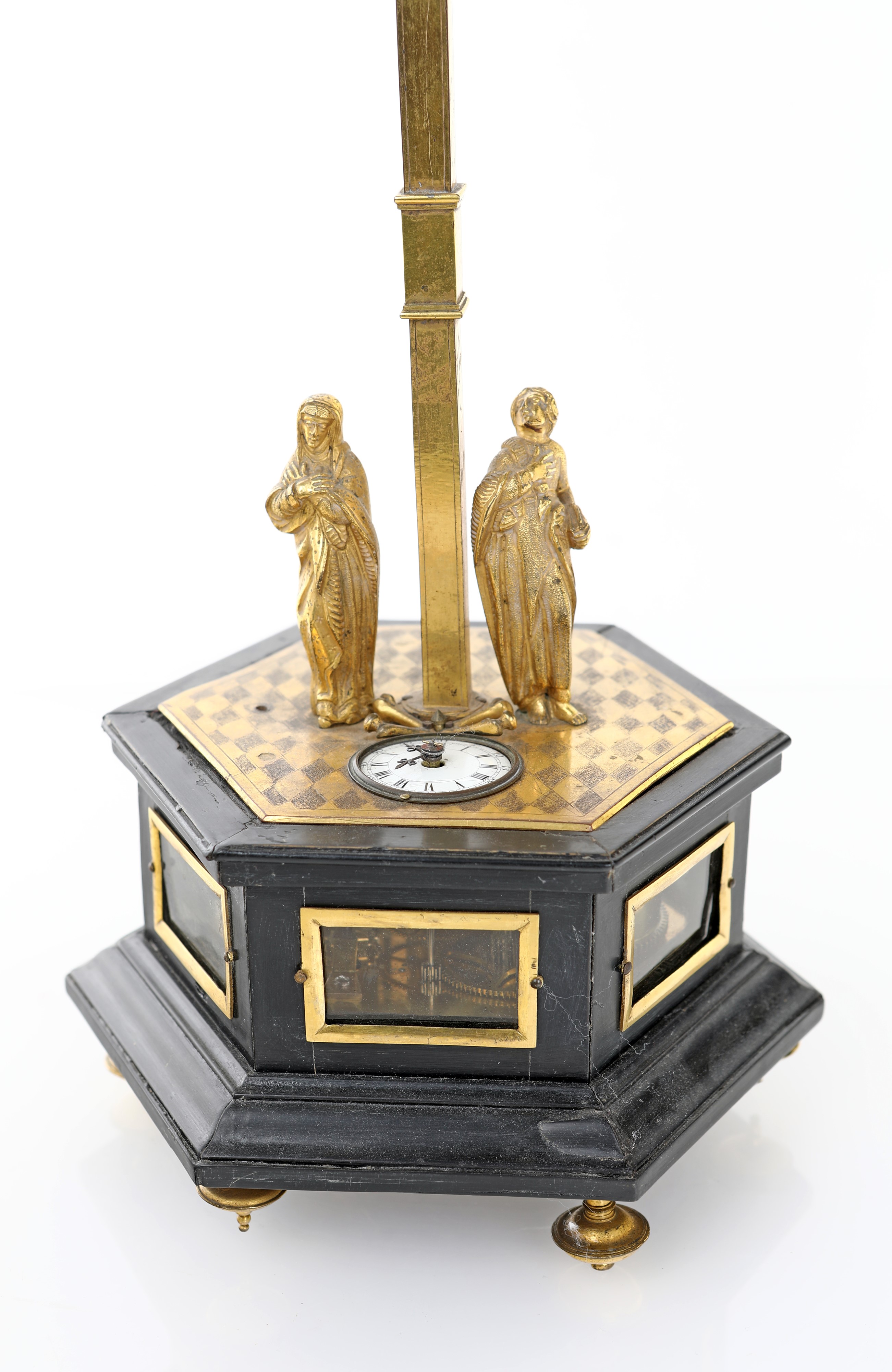 "calvario", Orologio in Bronzo e Legno Ebanizzato, Germania, XVII Secolo