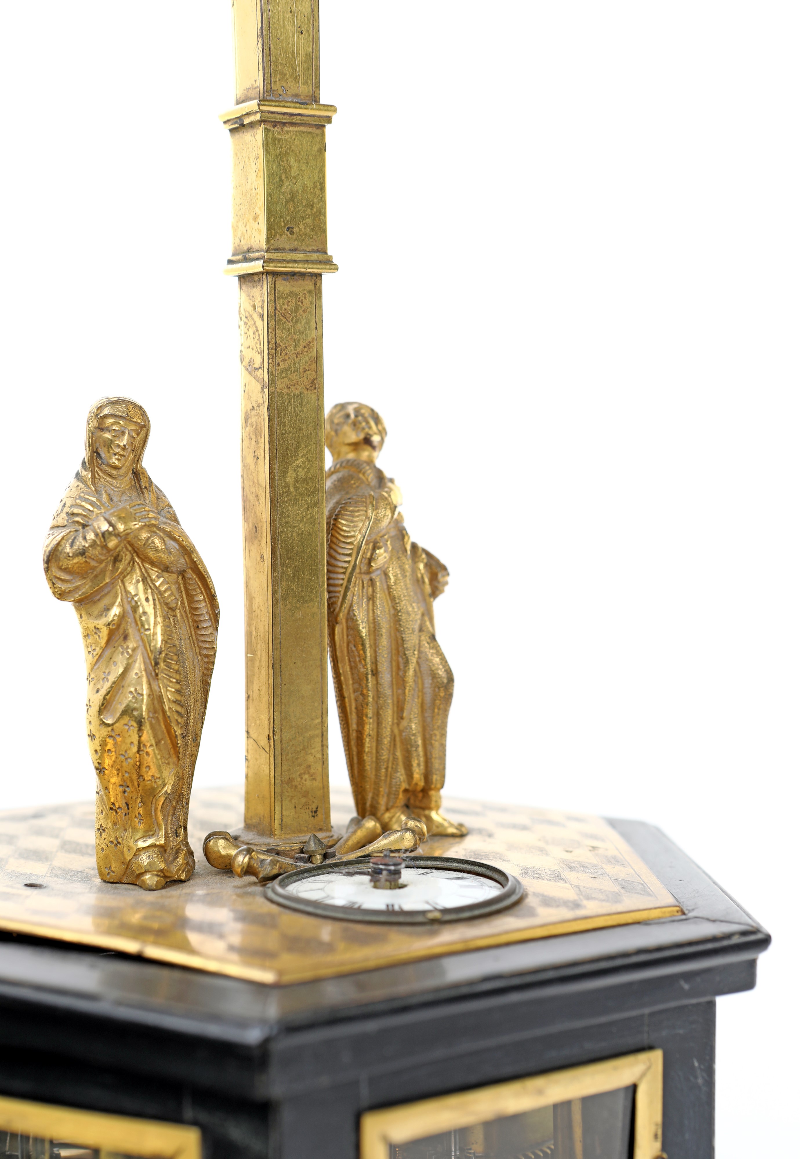 "calvario", Orologio in Bronzo e Legno Ebanizzato, Germania, XVII Secolo