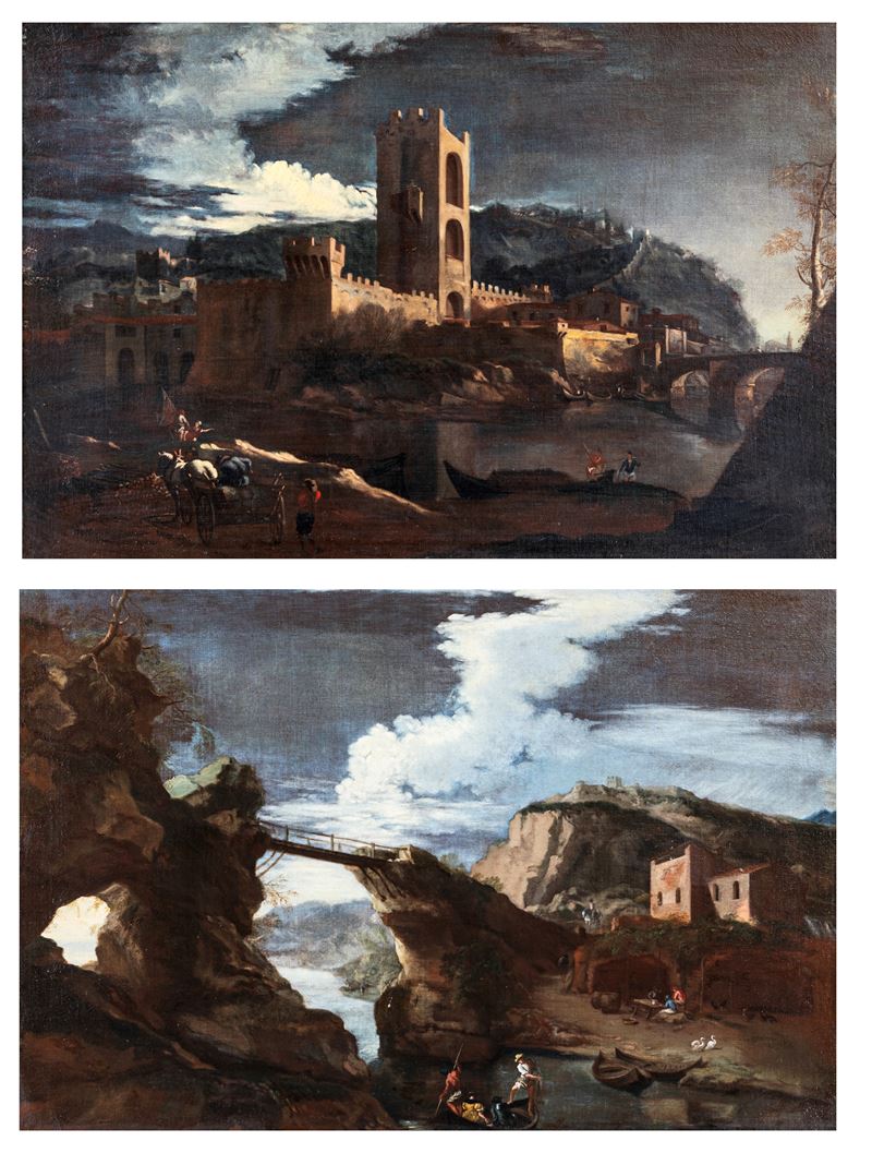 Lieven Mehus - Coppia di Paesaggi