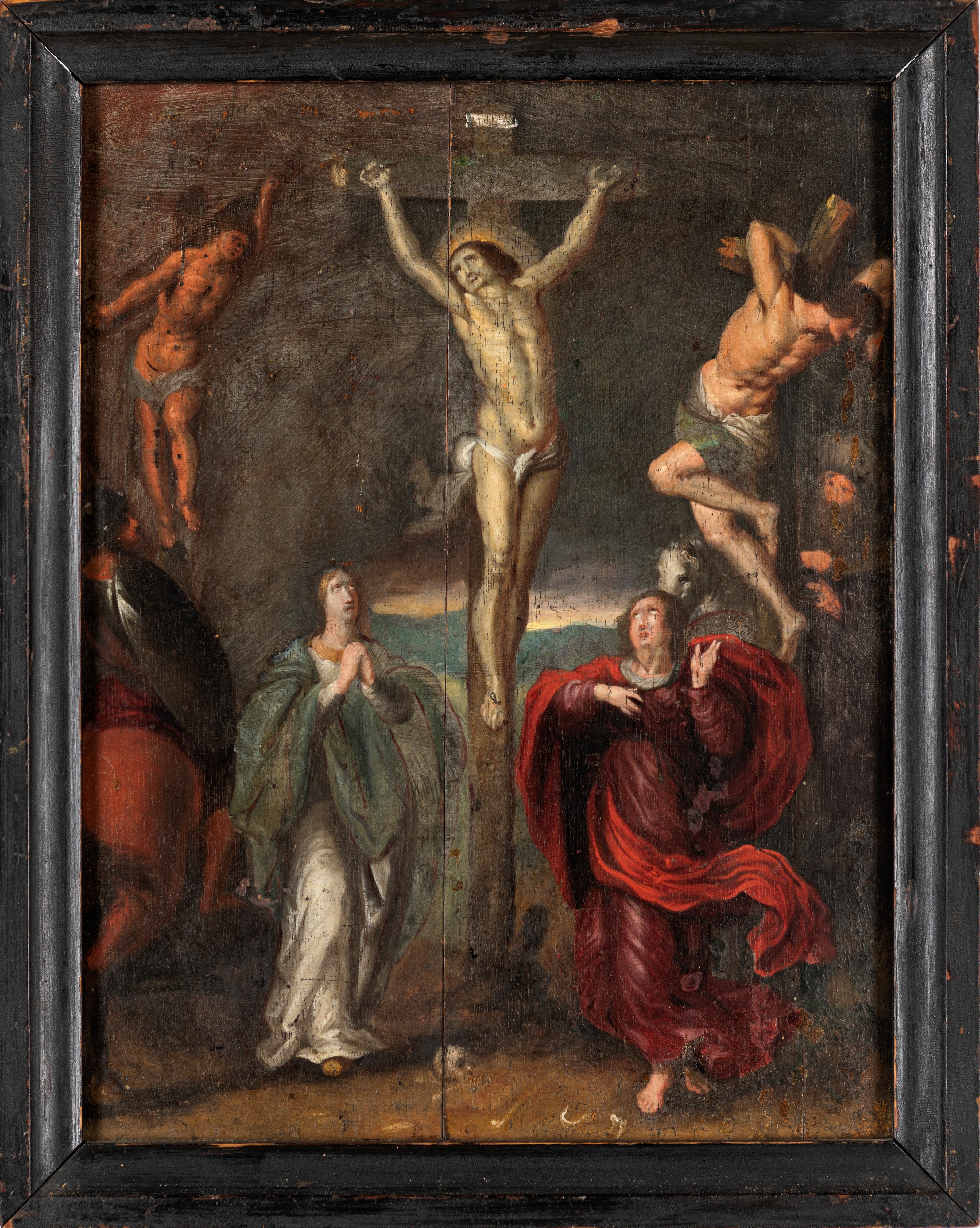 Scuola Fiamminga del XVIII Secolo - Cristo in Croce con i Ladroni