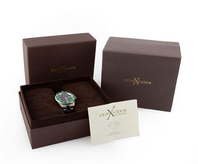 Kriss Kador - Orologio da Polso Cronografo da Uomo Automatico in Acciaio con Datario. con Braccia...