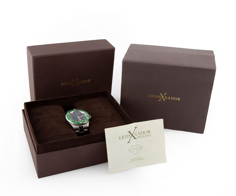 Kriss Kador - Orologio da Polso Cronografo da Uomo Automatico in Acciaio con Datario. con Braccia...