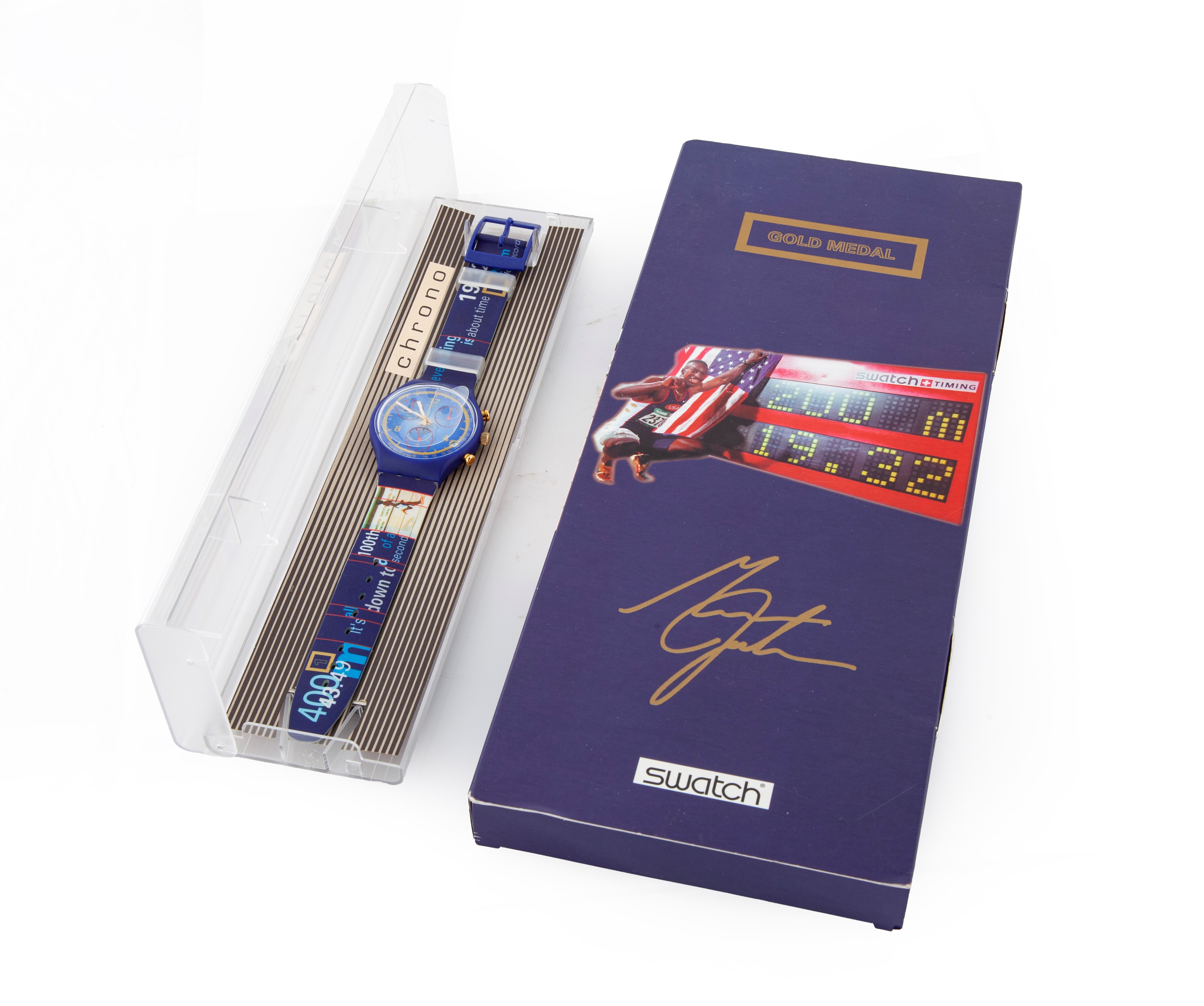 Swatch Chrono Gold Medal Scz400 Olympic Micheal Johnson - Orologio da Polso al Quarzo da Uomo Cro...