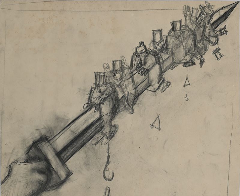 Mario Sironi - Studio per Illustrazione, Probabilmente per "il Popolo D'italia"
