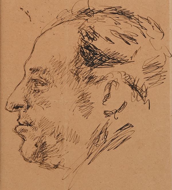Mino Maccari - Ritratto di uomo di profilo