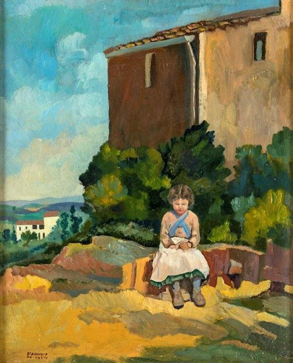 Carlo D'aloisio - PAESAGGIO CON BAMBINA