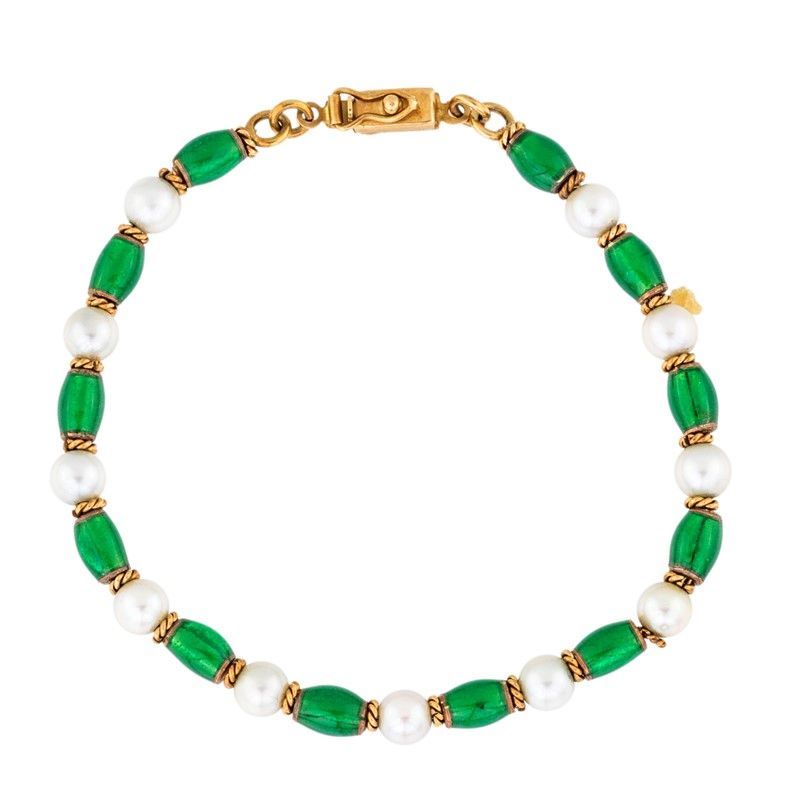 Bracciale con Pasta Vitrea Verde
