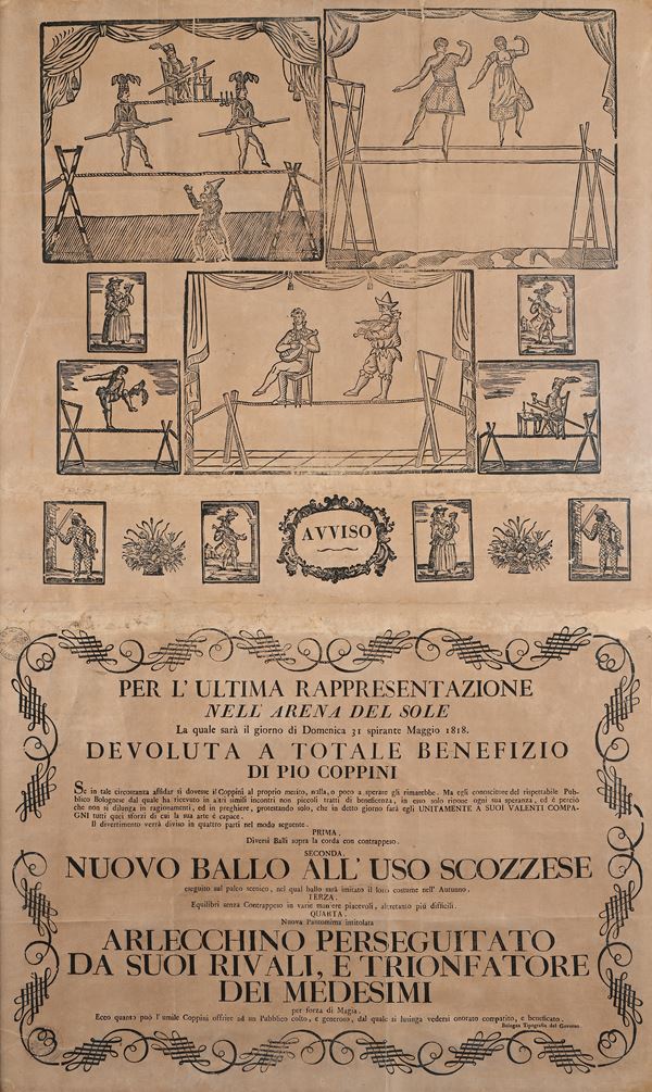 Locandina -  Per l'ultima rappresentazione nell'Arena del Sole. Domenica 31 Maggio 1818