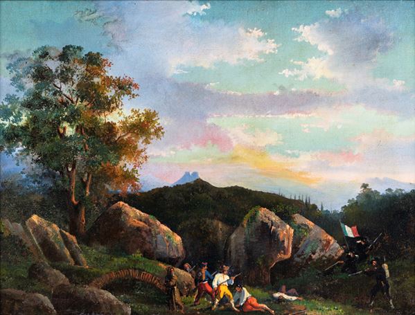 Michele Cammarano - Scena di lotta al brigantaggio