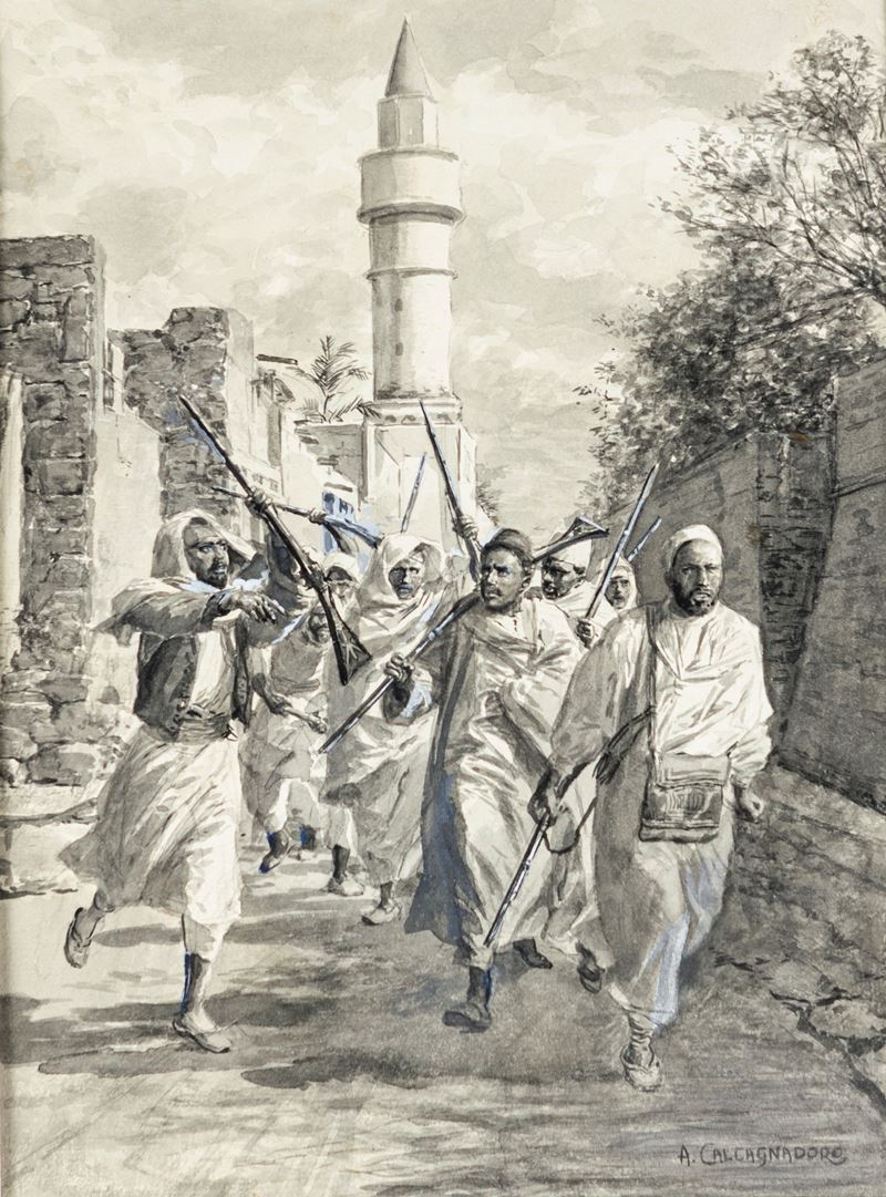Antonino Calcagnadoro - Arabi in Armi - Tavola per Illustrazione