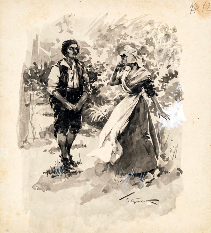 Francesco Galante - L'incontro - Tavola per Illustrazione di "racconti della Steppa"