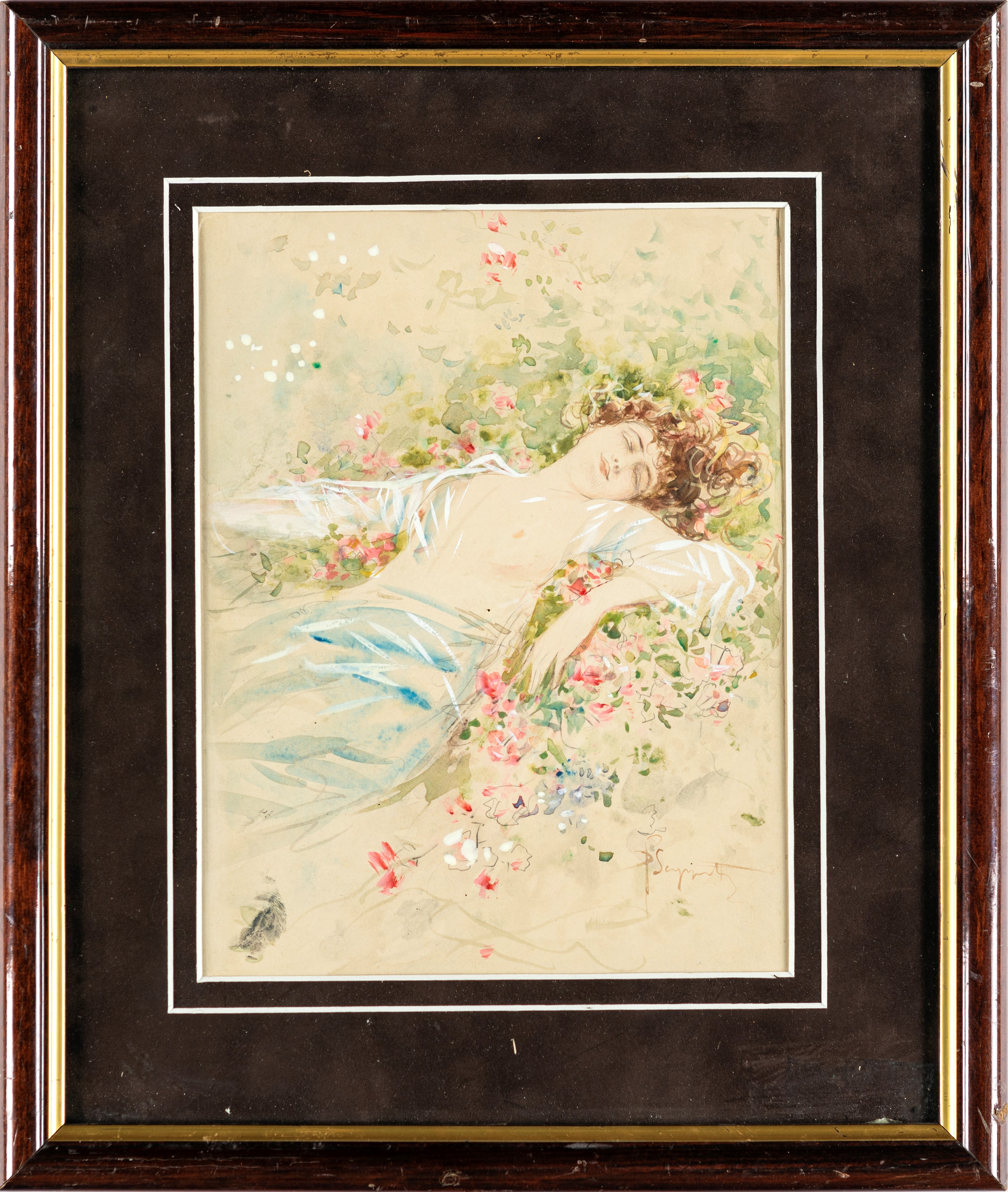 Pietro Scoppetta - Nudo tra le Rose - Studio per L'album Ricordo Piedigrotta delle Rose