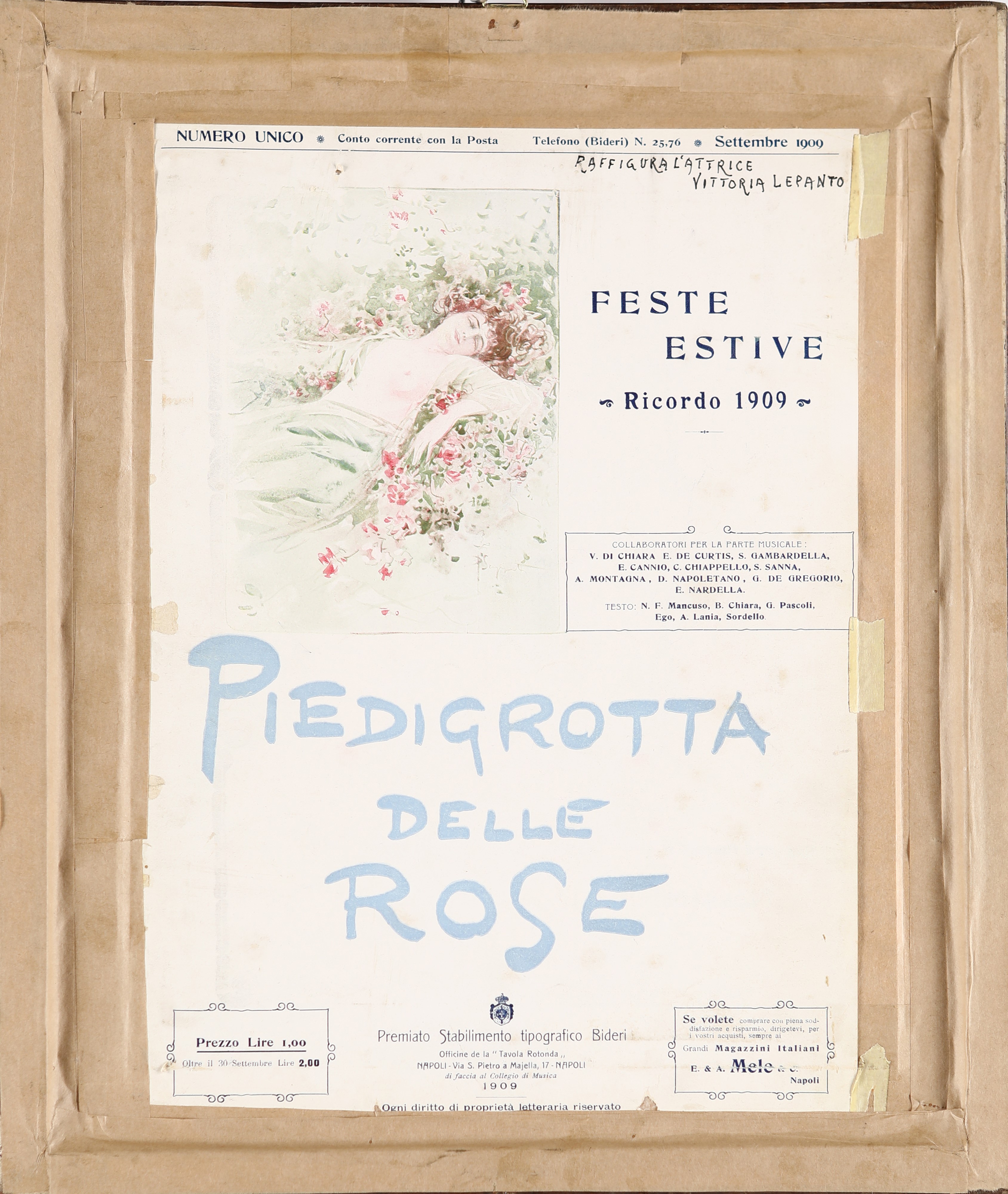 Pietro Scoppetta - Nudo tra le Rose - Studio per L'album Ricordo Piedigrotta delle Rose