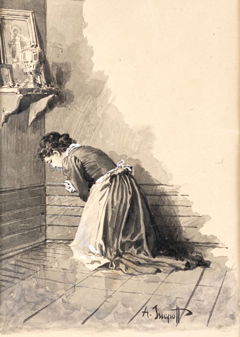 Alessio Issupoff - La Preghiera - Illustrazione per i Coniugi Orlov di Maksim Gorkij