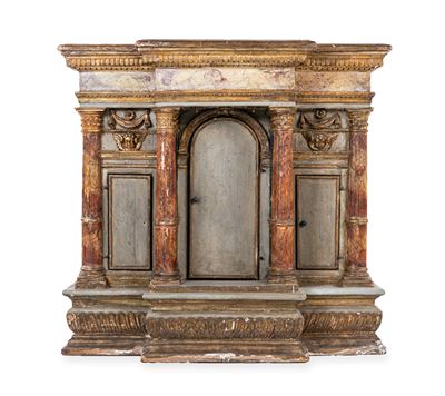 Tabernacolo in Legno Laccato e Dorato, XVIII Secolo