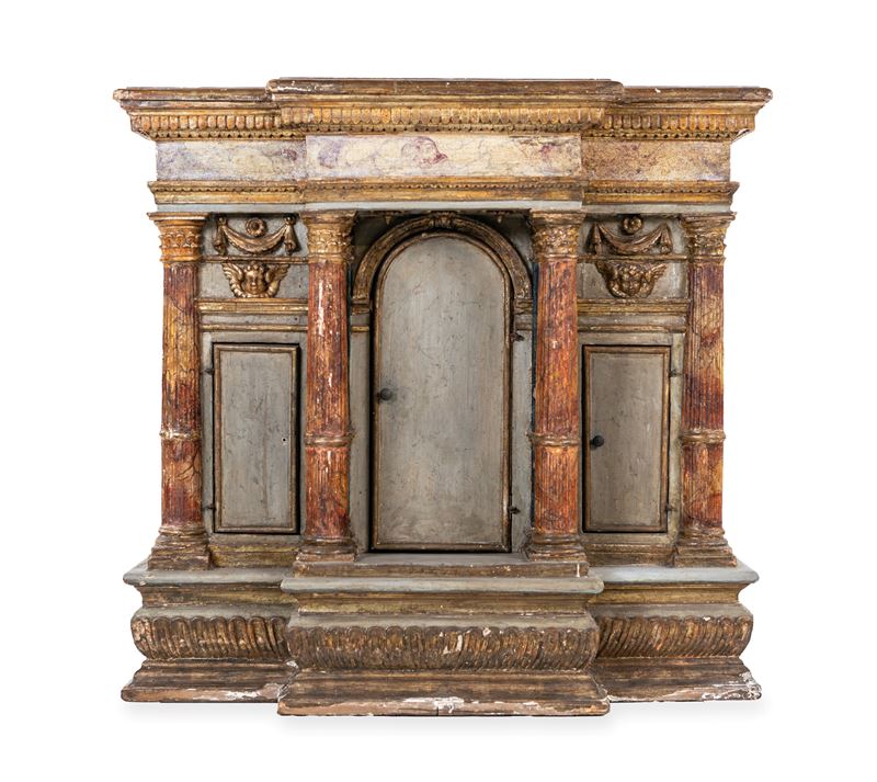 Tabernacolo in Legno Laccato e Dorato, XVIII Secolo
